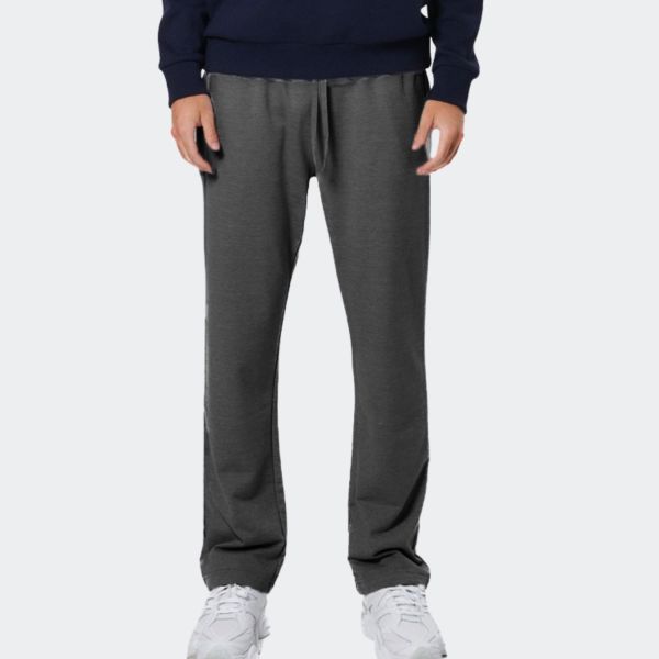 Body Action Essentials French Terry Men's Pants 023529-01-DarkMelangeGrey