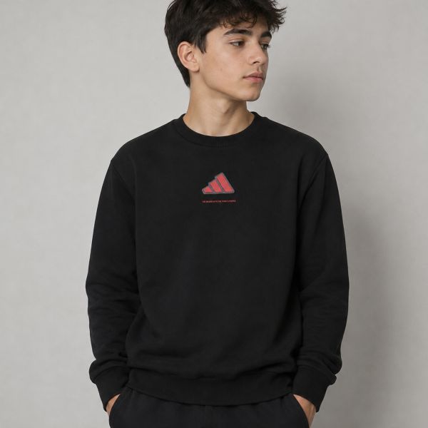 adidas Slogan Fleece Boys Sweatshirt KX6156