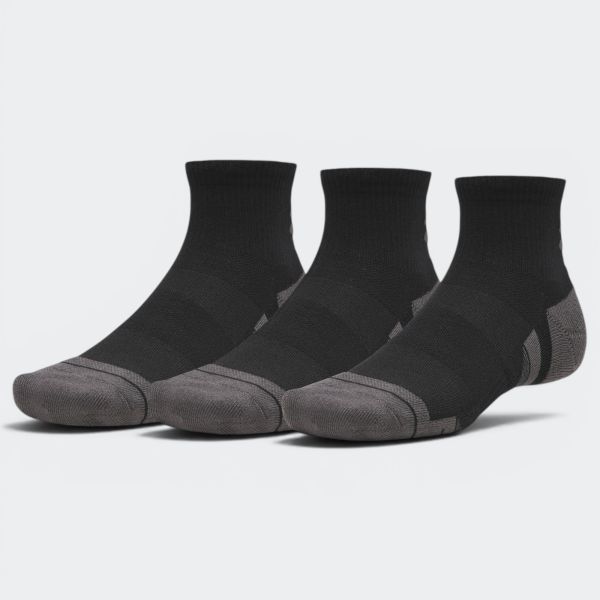 Under Armour Performance Tech Quarter Socks x 3 6015138-008